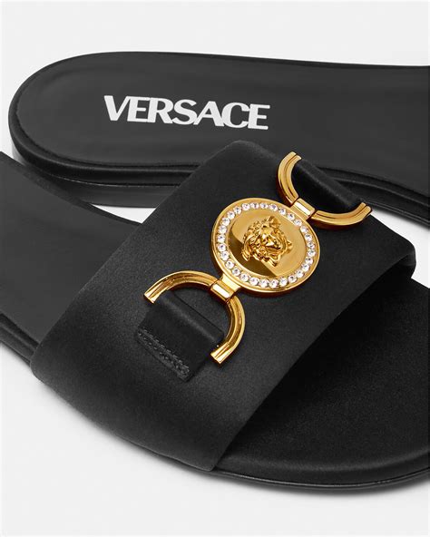 Versace Medusa '95 Satin Flat Sandals 